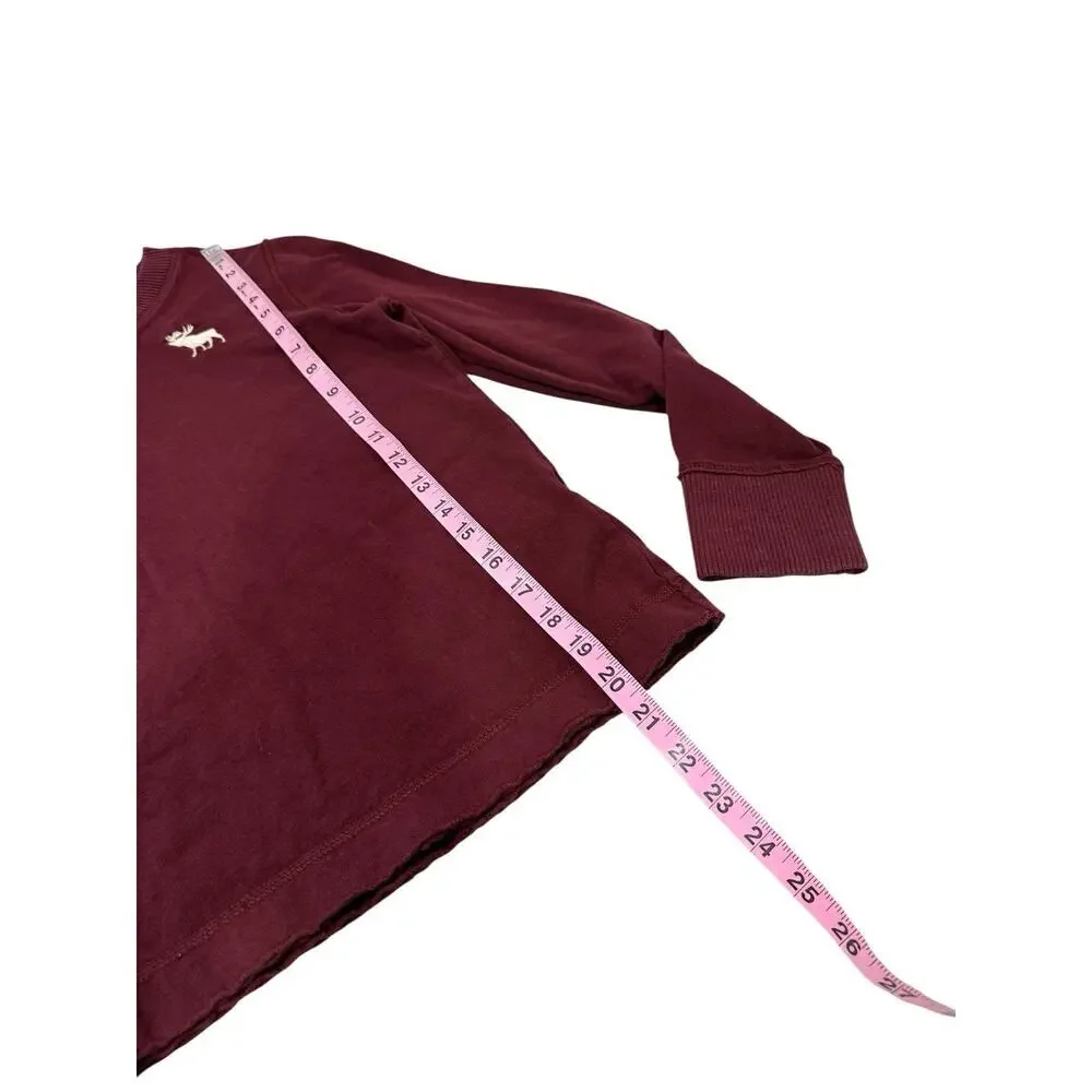 Abercrombie Kids Muscle Fit Burgundy Red Long Sleeve Shirt Boys Size Small